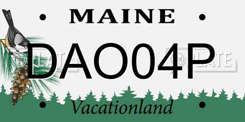 DAO04P Maine License Plate