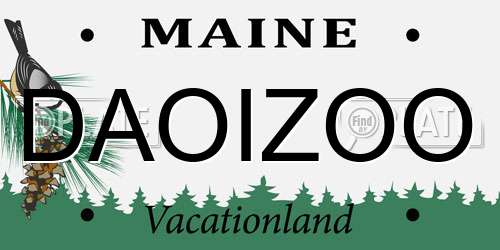 DAOIZOO Maine License Plate
