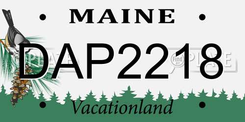DAP2218 Maine License Plate