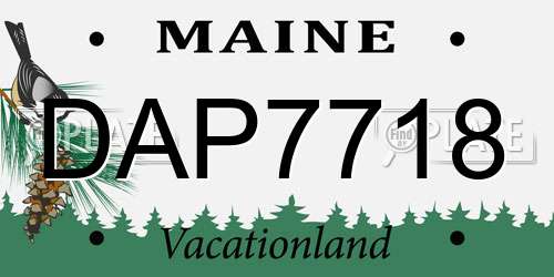 DAP7718 Maine License Plate