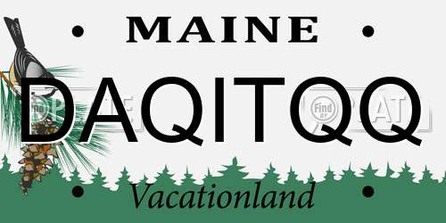 DAQITQQ Maine License Plate