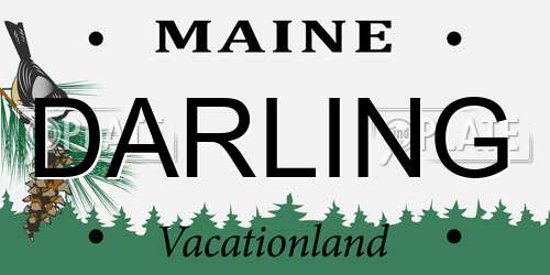 DARLING Maine License Plate