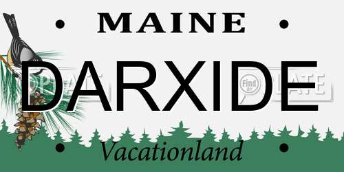DARXIDE Maine License Plate