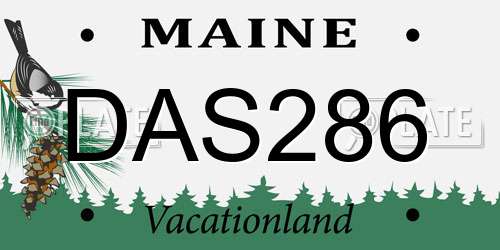 DAS286 Maine License Plate