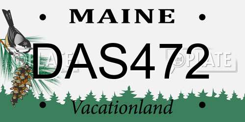 DAS472 Maine License Plate