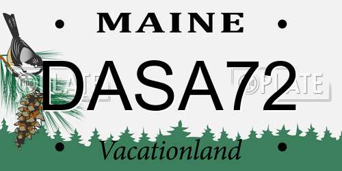 DASA72 Maine License Plate