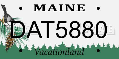 DAT5880 Maine License Plate
