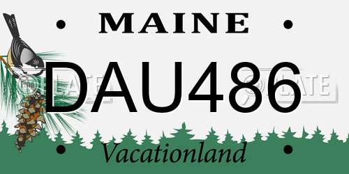 DAU486 Maine License Plate