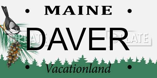 DAVER Maine License Plate