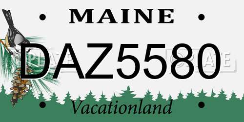 DAZ5580 Maine License Plate