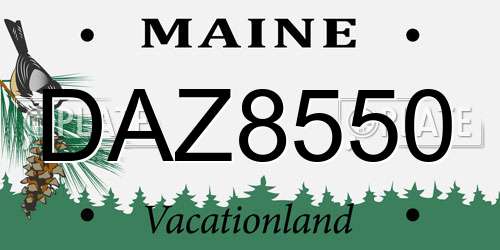 DAZ8550 Maine License Plate