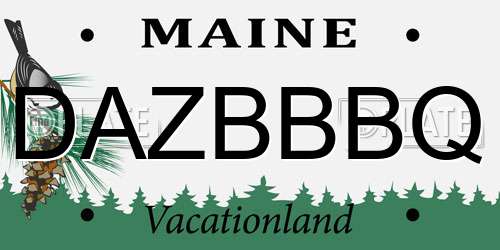 DAZBBBQ Maine License Plate