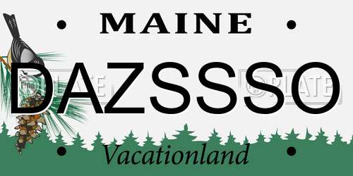 DAZSSSO Maine License Plate