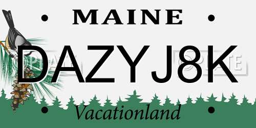DAZYJ8K Maine License Plate