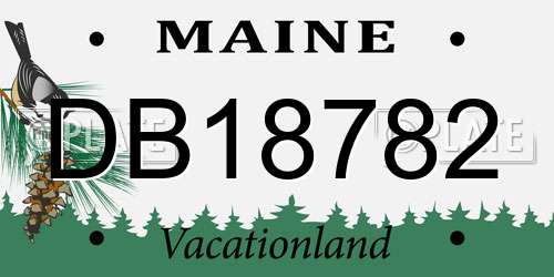 DB18782 Maine License Plate