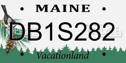 DB1S282 Maine License Plate
