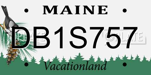 DB1S757 Maine License Plate