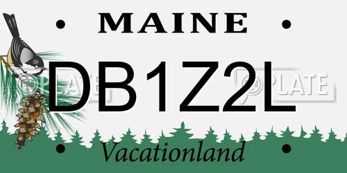 DB1Z2L Maine License Plate