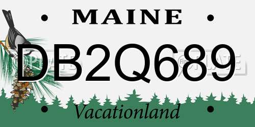 DB2Q689 Maine License Plate