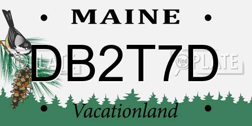 DB2T7D Maine License Plate