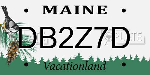 DB2Z7D Maine License Plate