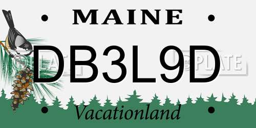 DB3L9D Maine License Plate