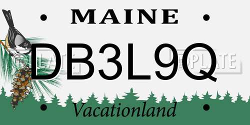 DB3L9Q Maine License Plate