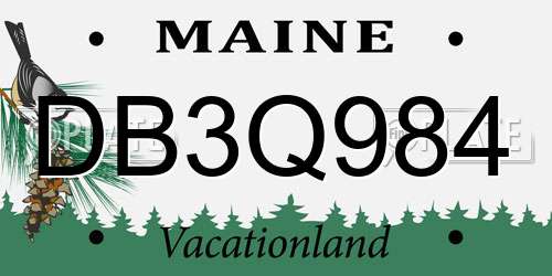DB3Q984 Maine License Plate