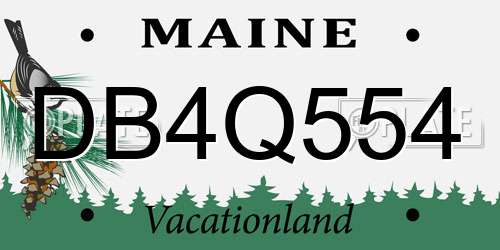 DB4Q554 Maine License Plate