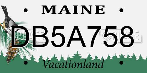 DB5A758 Maine License Plate
