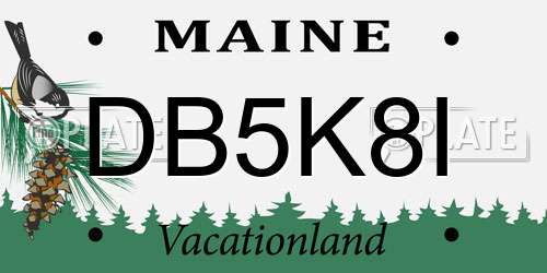 DB5K8I Maine License Plate