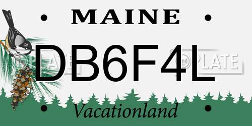 DB6F4L Maine License Plate