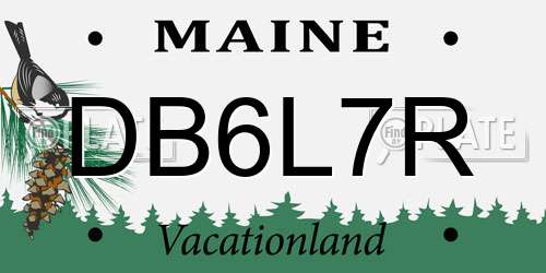 DB6L7R Maine License Plate