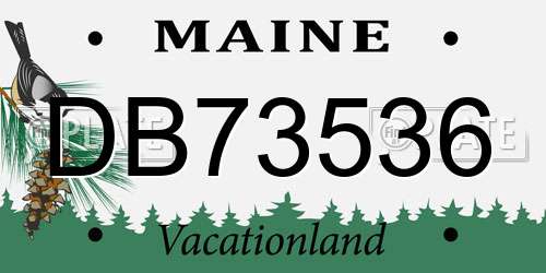 DB73536 Maine License Plate