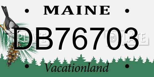 DB76703 Maine License Plate