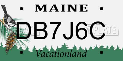DB7J6C Maine License Plate