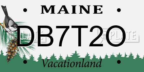 DB7T2O Maine License Plate