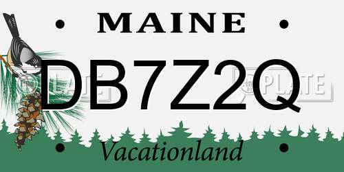 DB7Z2Q Maine License Plate