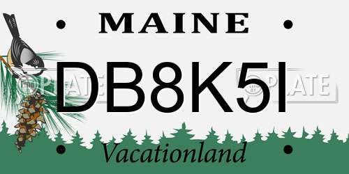 DB8K5I Maine License Plate