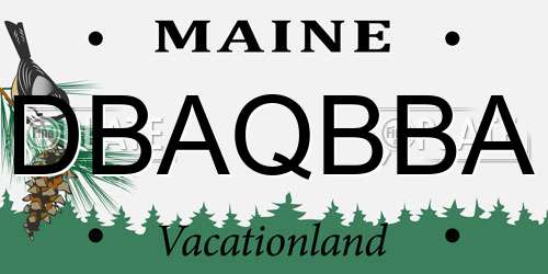 DBAQBBA Maine License Plate