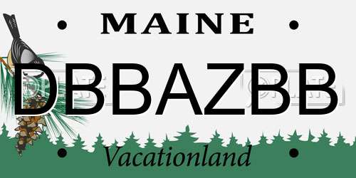 DBBAZBB Maine License Plate