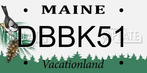 DBBK51 Maine License Plate