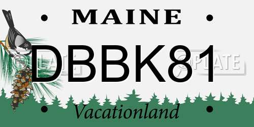 DBBK81 Maine License Plate