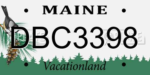 DBC3398 Maine License Plate