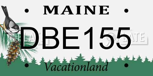 DBE155 Maine License Plate