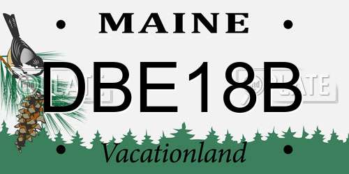 DBE18B Maine License Plate
