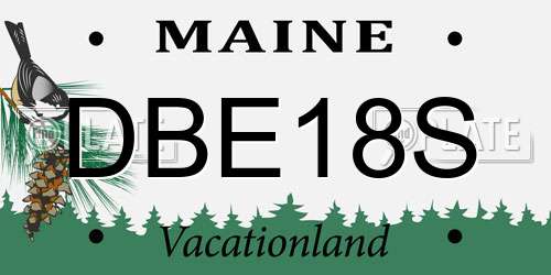 DBE18S Maine License Plate