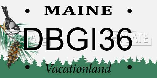 DBGI36 Maine License Plate