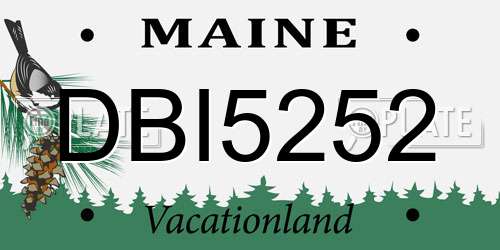 DBI5252 Maine License Plate