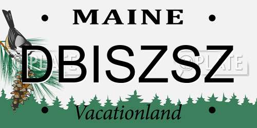 DBISZSZ Maine License Plate